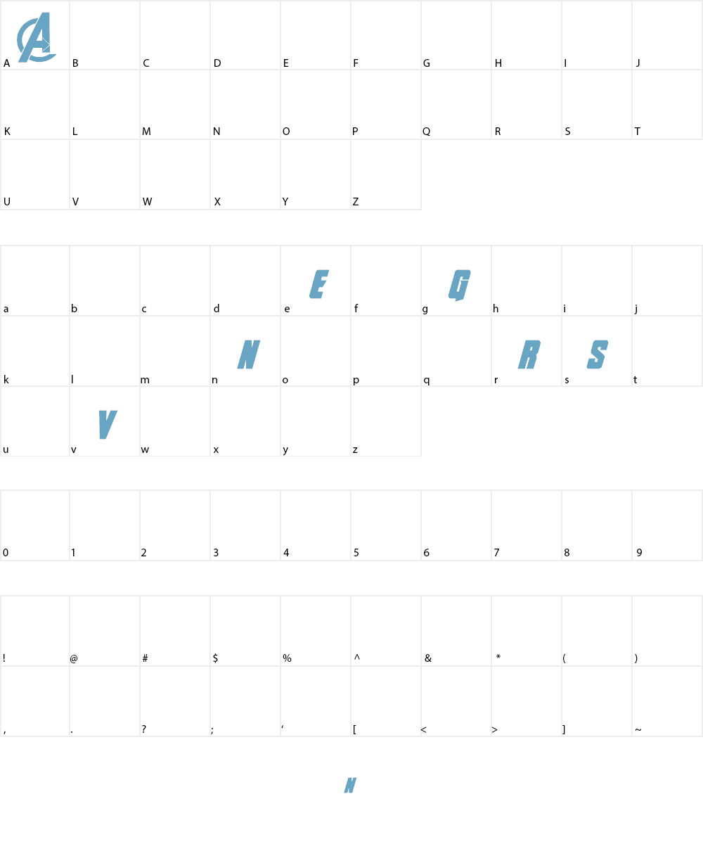 The Avengers Font Character